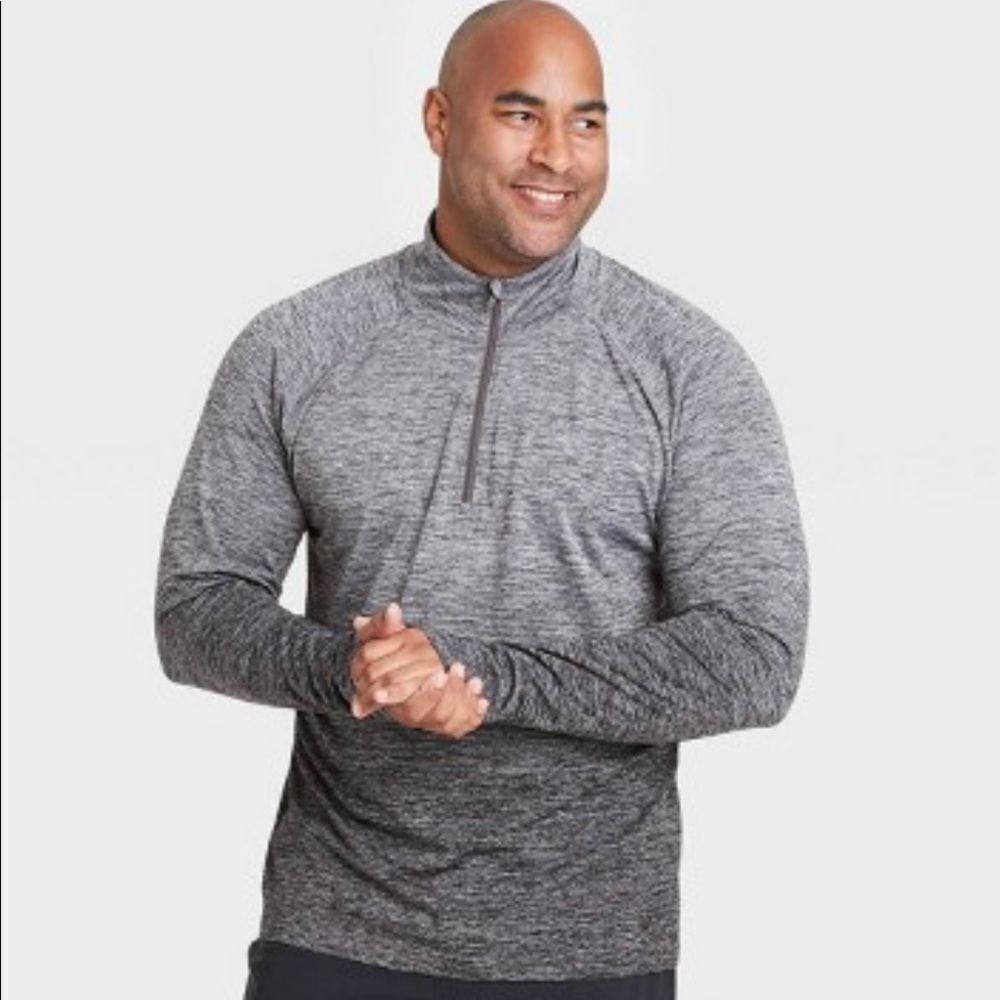 Mens Seamless 1/4 Zip Pullover - All in Motion Black M